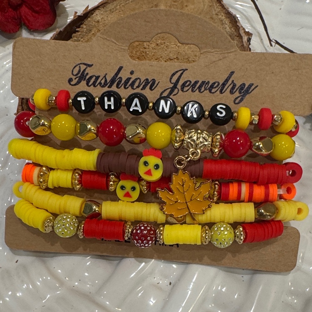 Fall Beaded Bracelet Stack - Picture 3 of 7